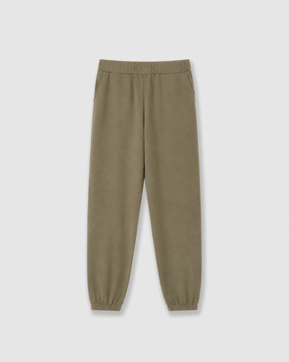 Calças jogger fluidas lisas verde caça