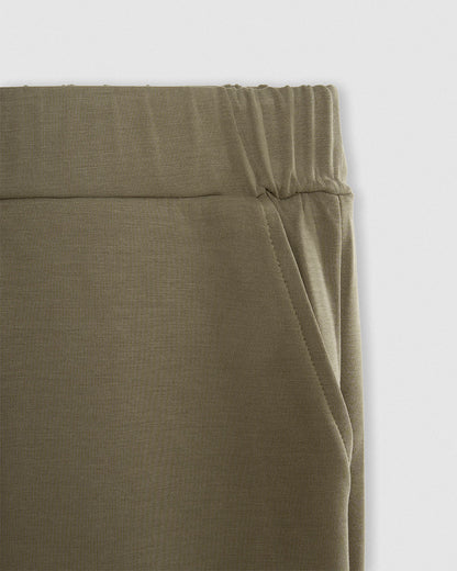 Calças jogger fluidas lisas verde caça