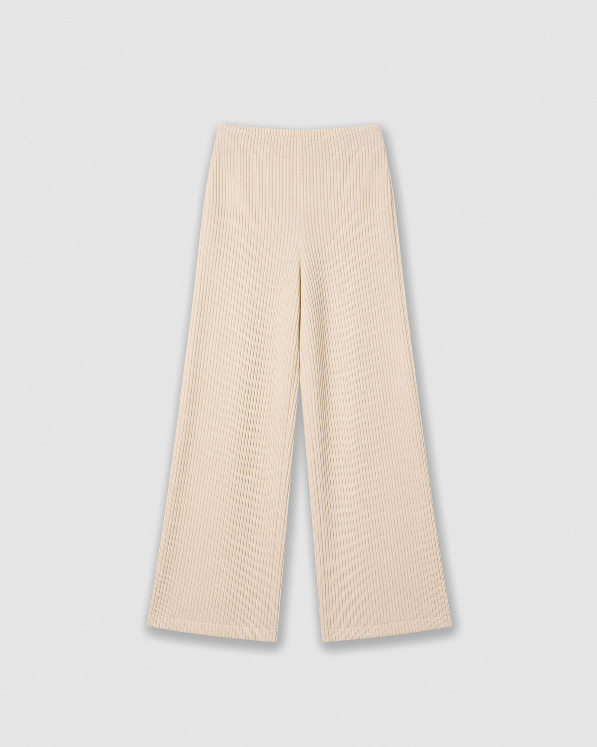 Pantalón cropped canalé beige
