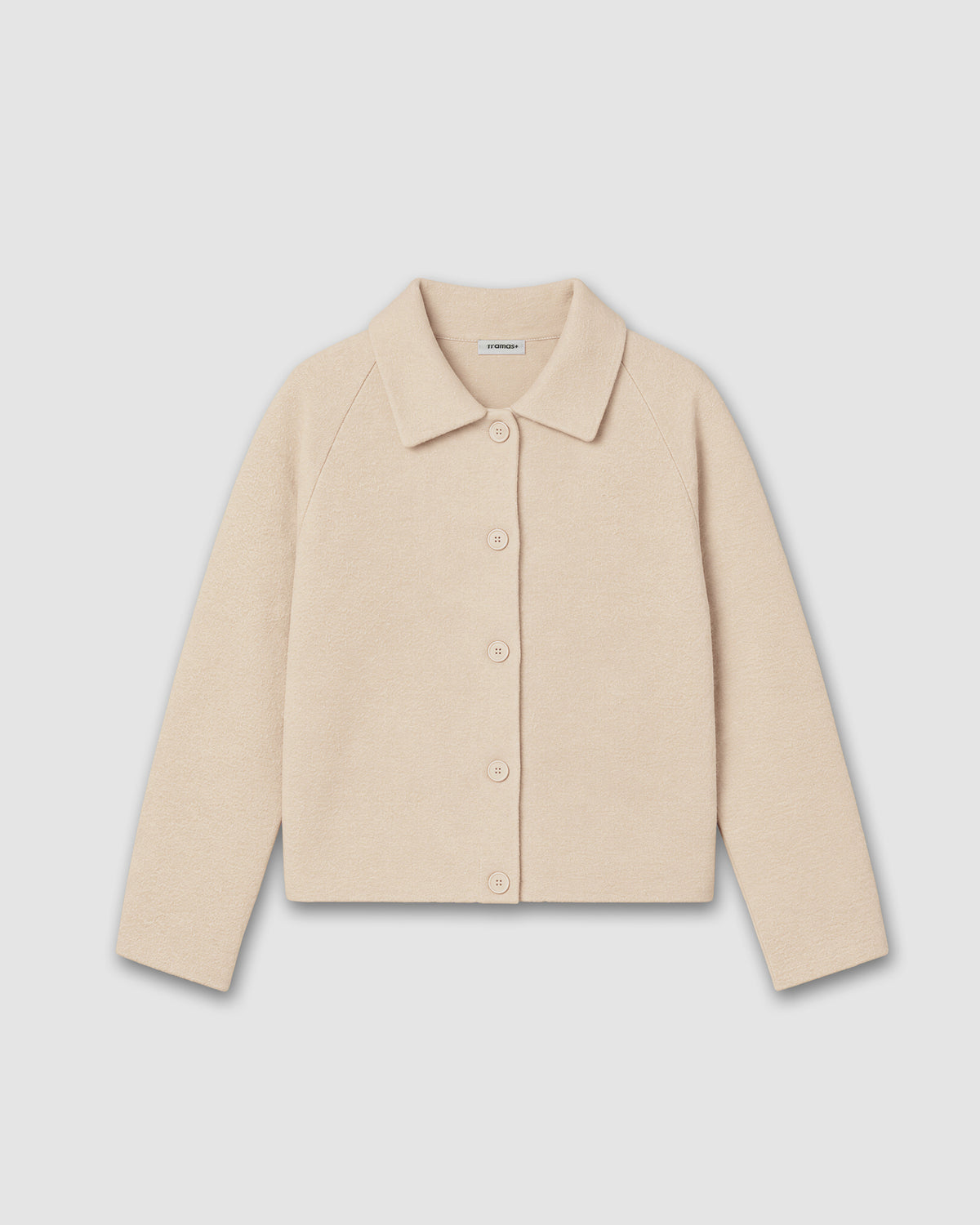 Chaqueta botón paño beige