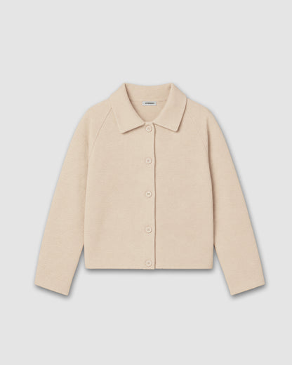 Chaqueta botón paño beige