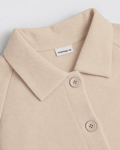 Chaqueta botón paño beige