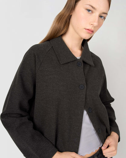 Chaqueta botón paño gris marengo