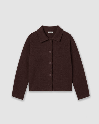 Chaqueta botón paño marrón