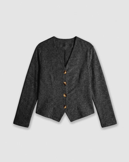Chaqueta botón angorina gris marengo