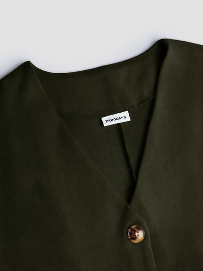 Chaqueta botón angorina verde