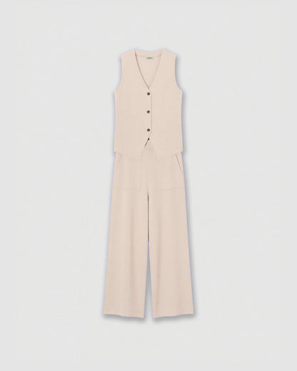 Chaleco botón angorina beige