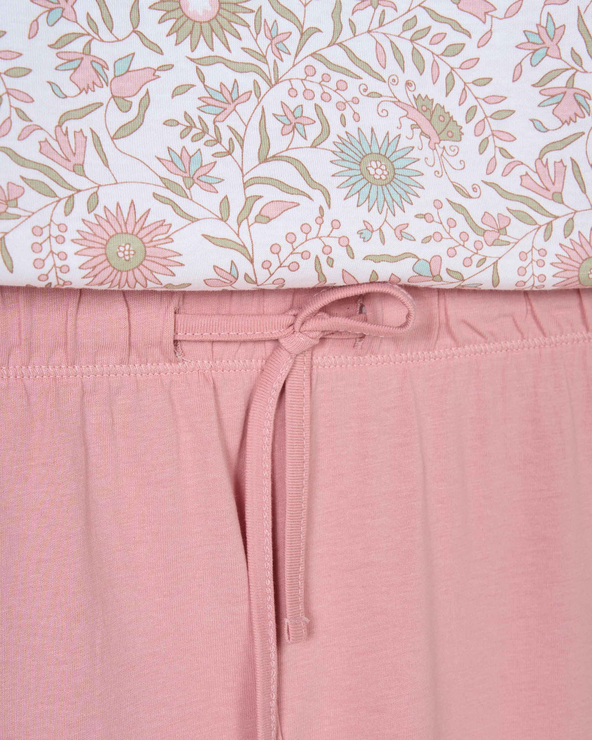 Pijama largo algodón frunce melodi rosa
