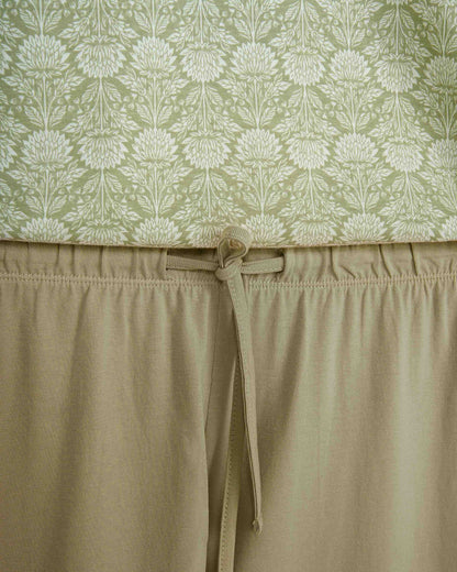 Pijama largo algodón frunce axis verde