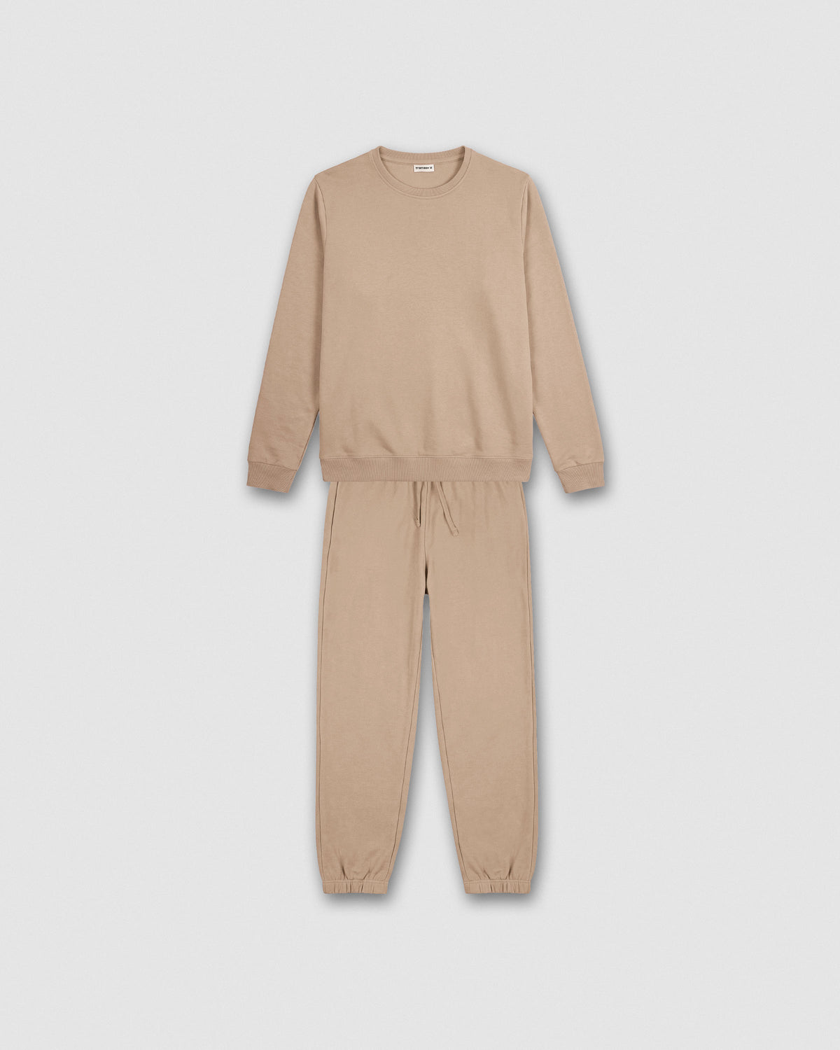 Set deportivo sudadera pantalón jogger beige