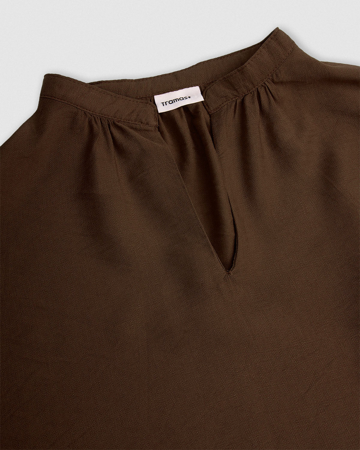 Set blusa y falda midi viscosa lisa chocolate