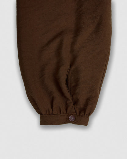 Set blusa y falda midi viscosa lisa chocolate