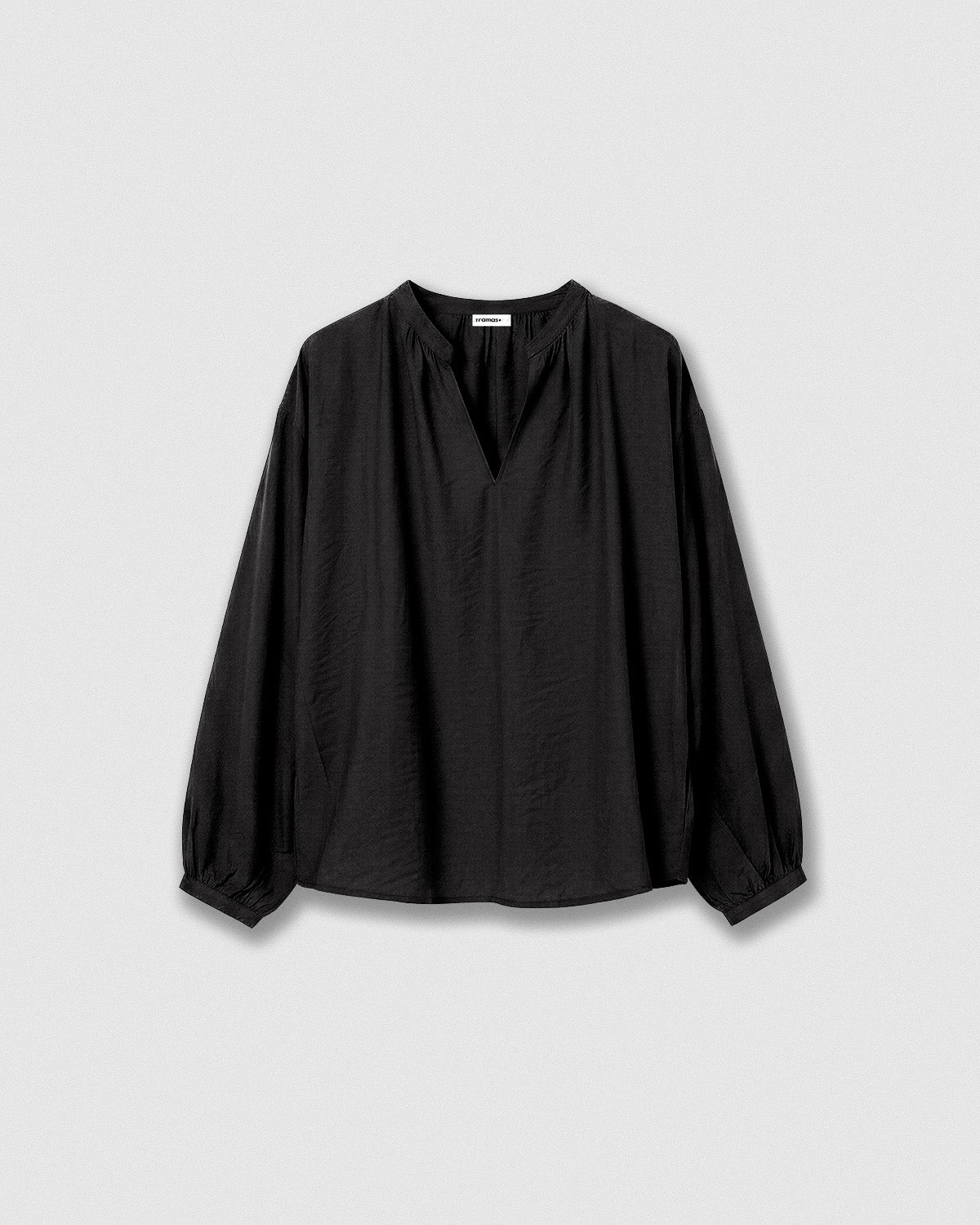 Set blusa y falda midi viscosa lisa negro