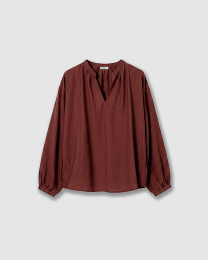 Set blusa y falda midi viscosa lisa teja