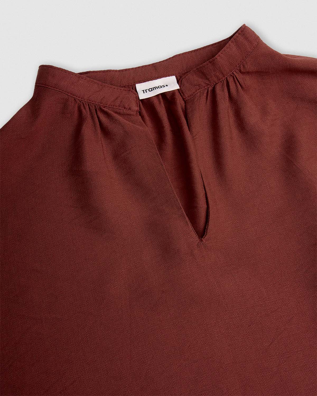 Set blusa y falda midi viscosa lisa teja
