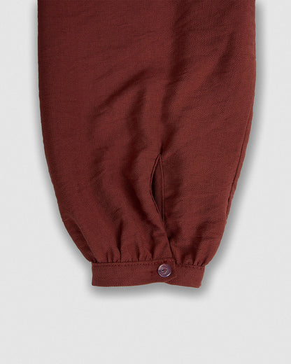 Blusa viscosa cuello pico teja