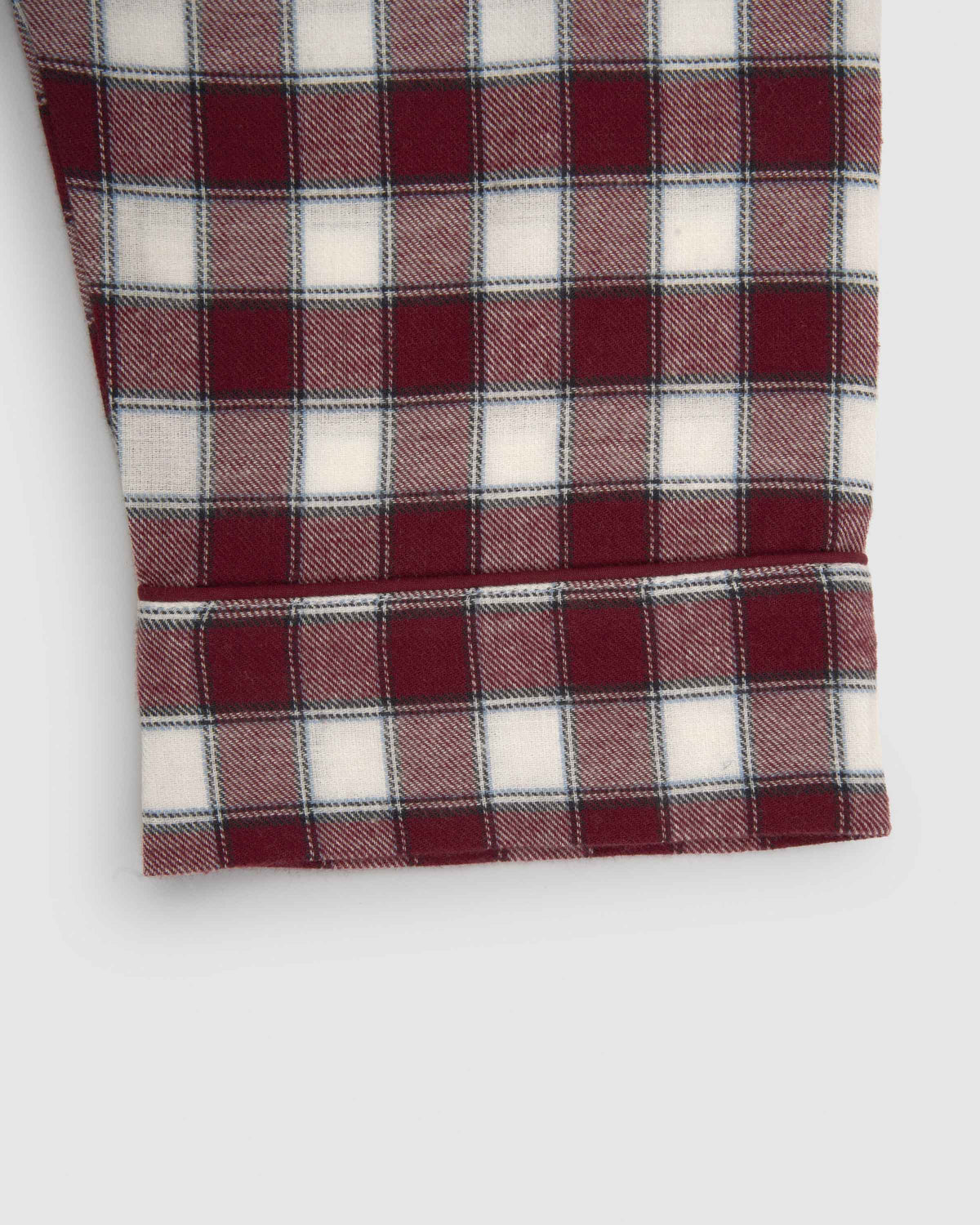 Pijama camisero franela algodón cuadro gustavo burdeos