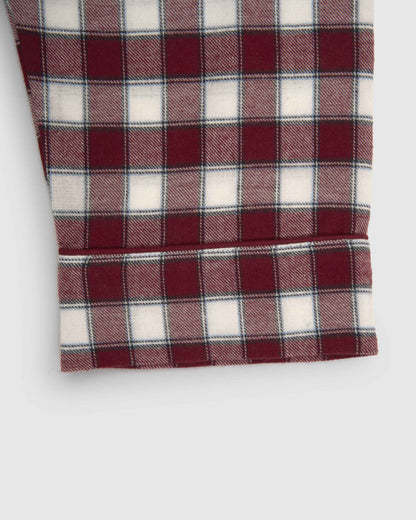 Pijama camisero franela algodón cuadro gustavo burdeos