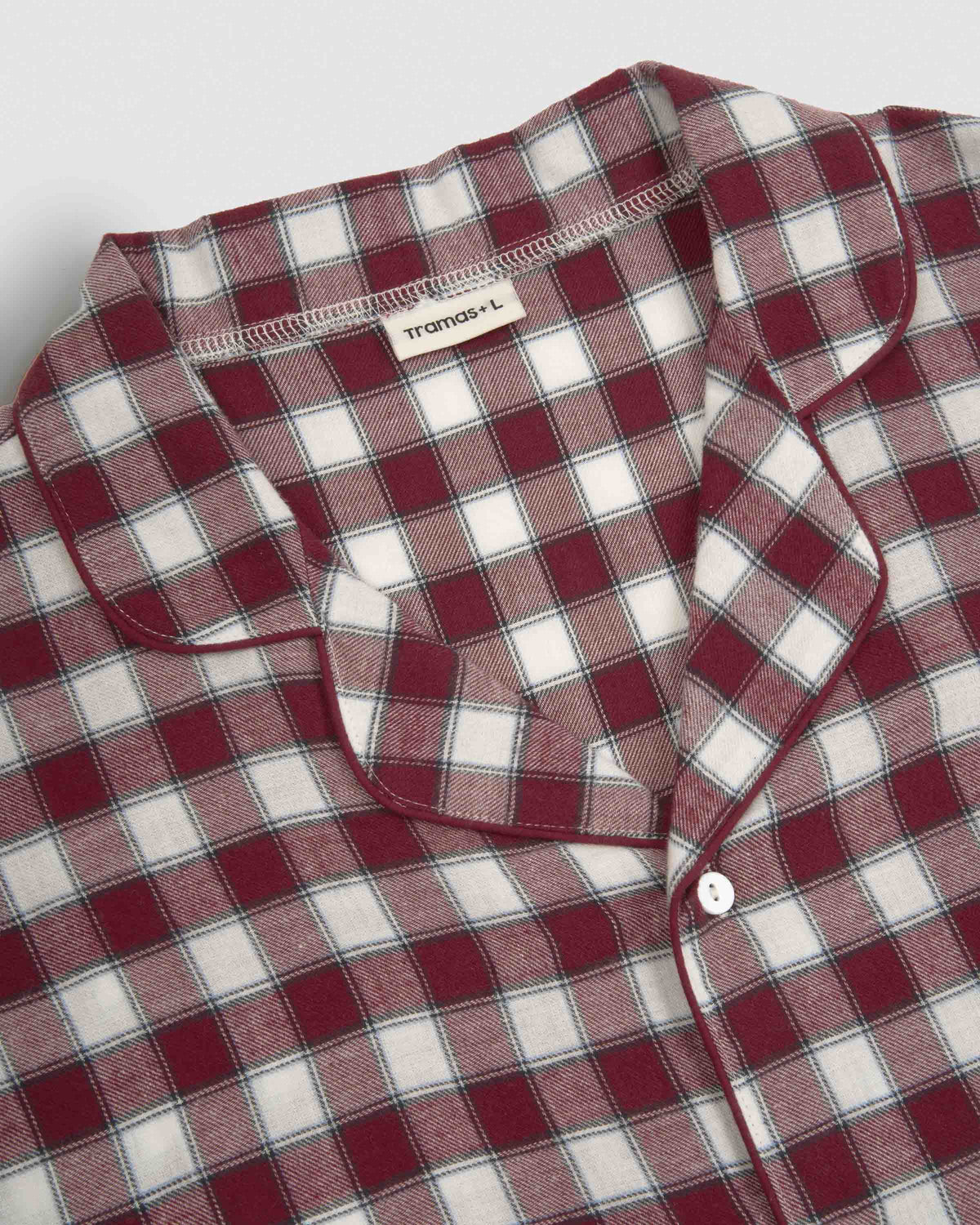 Pijama camisero franela algodón cuadro gustavo burdeos