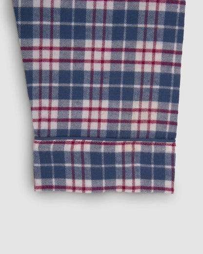 Pijama camisero franela algodón cuadro nevia burdeos