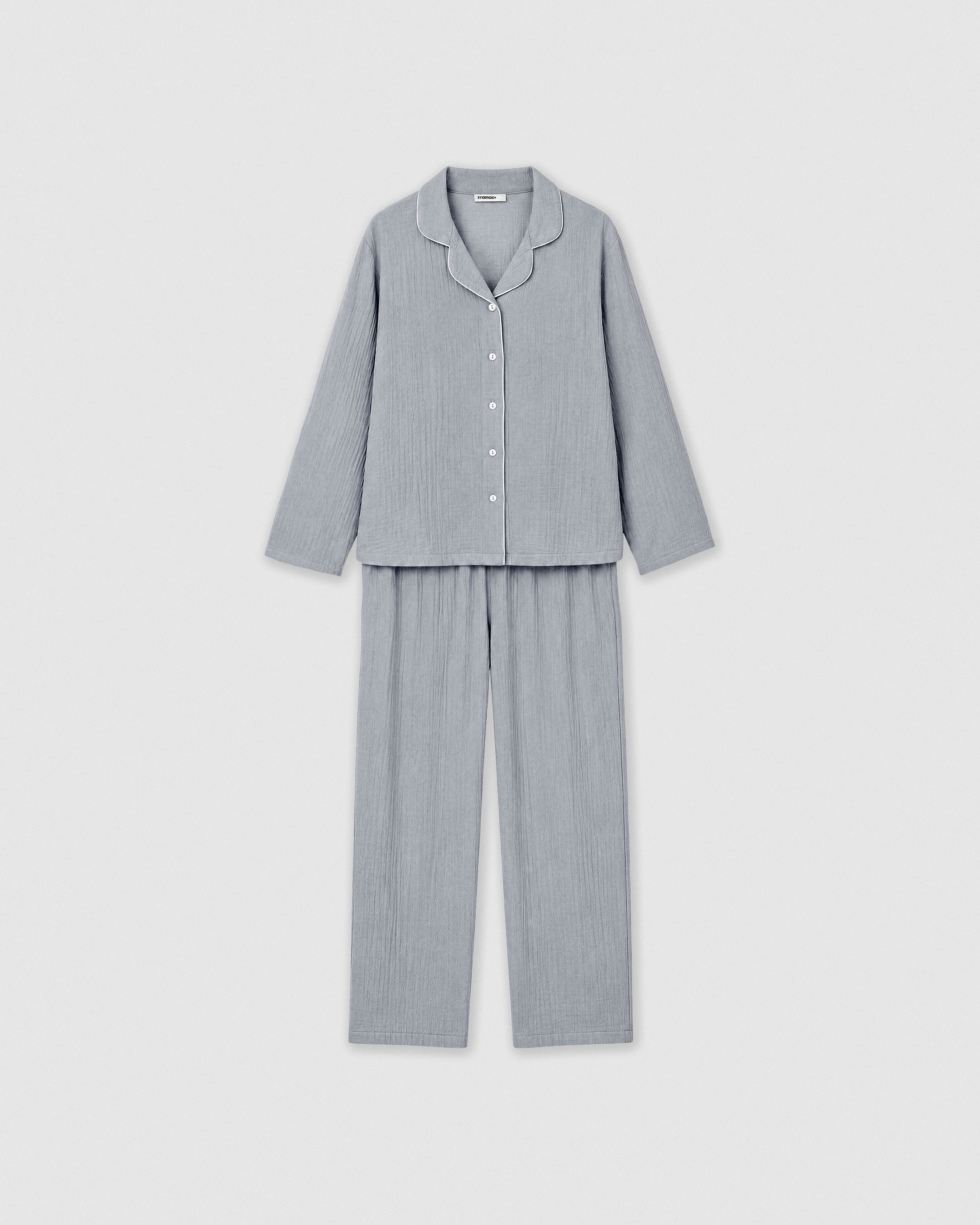 Pijama largo camisero muselina índigo