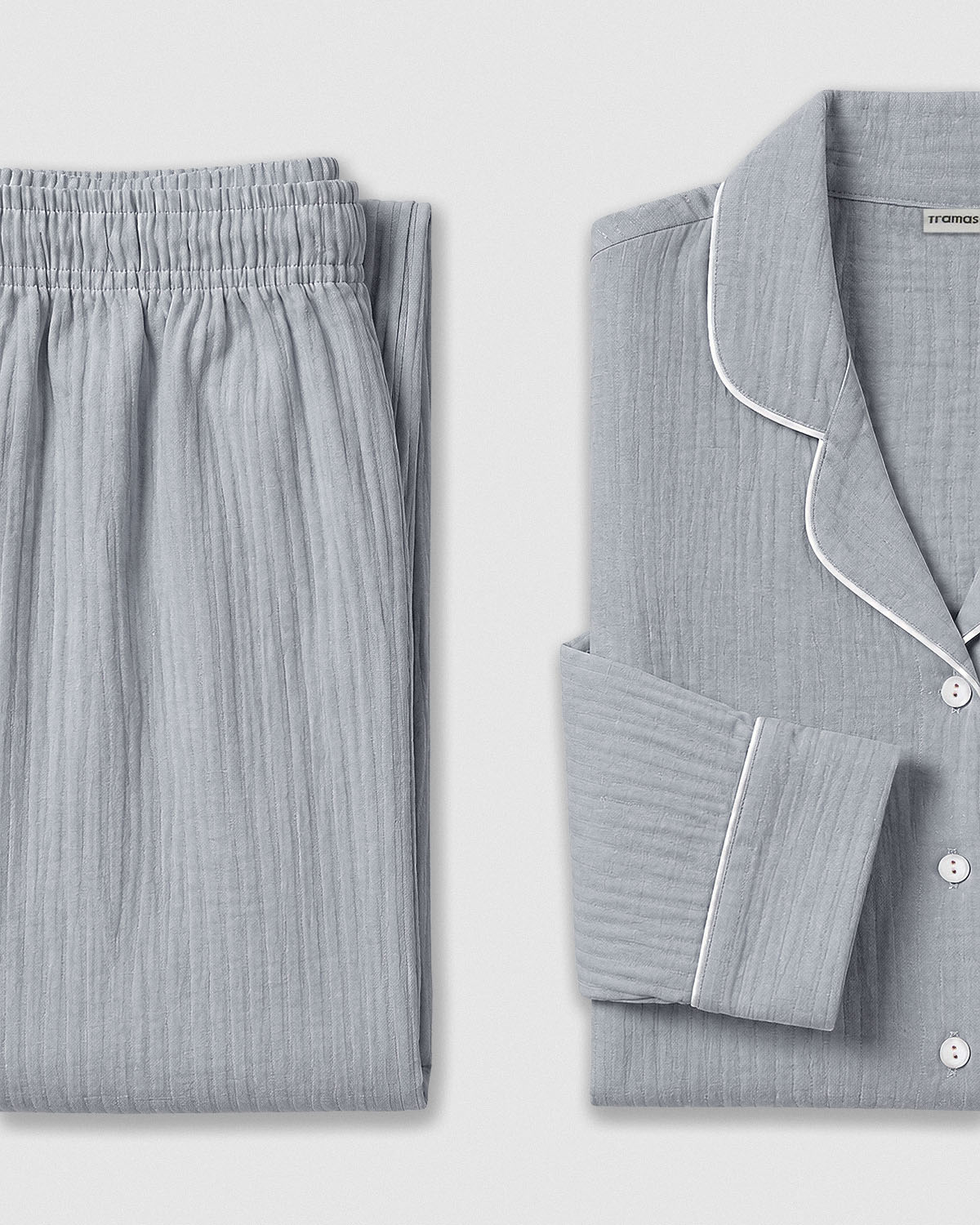 Pijama largo camisero muselina índigo