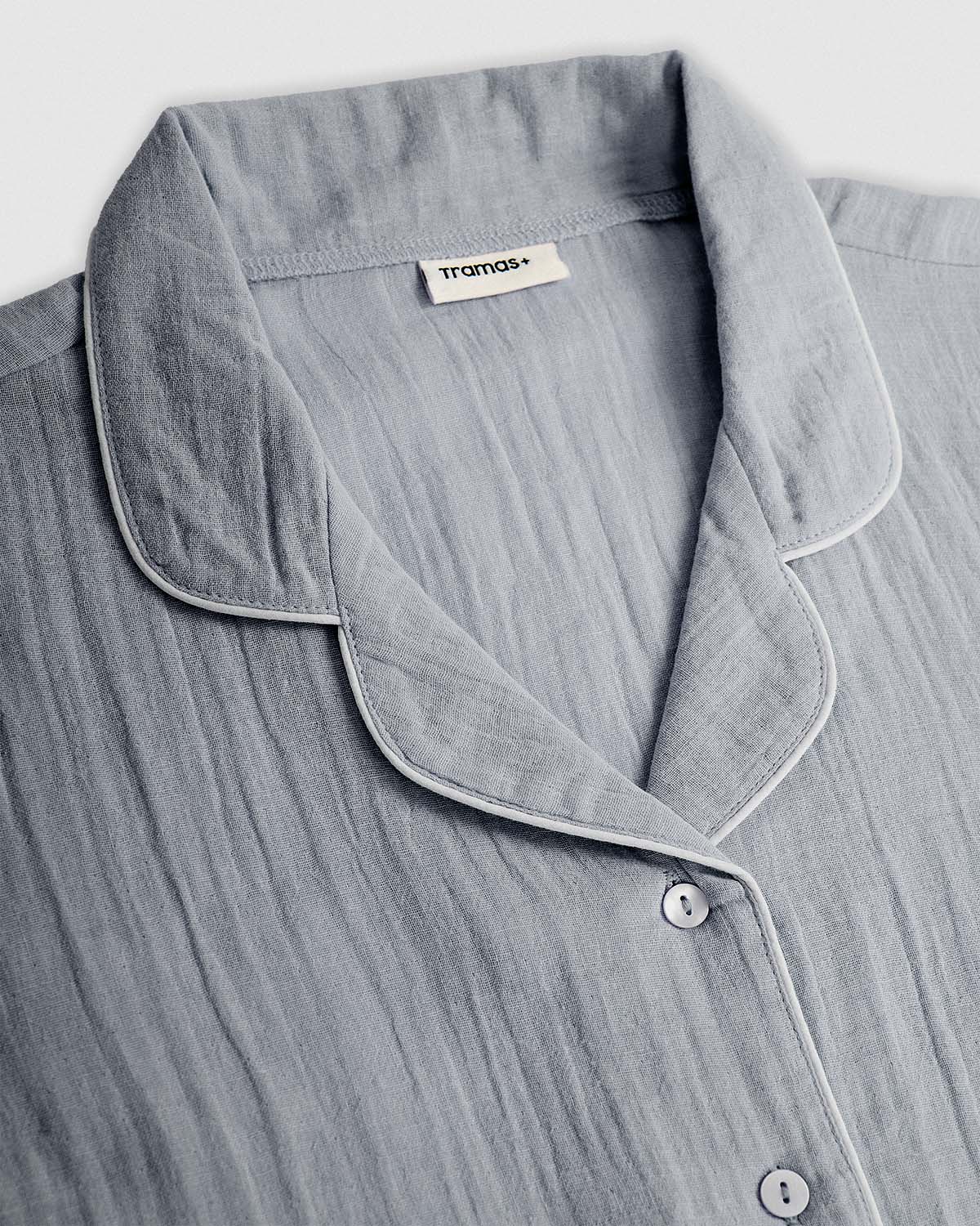 Pijama largo camisero muselina índigo