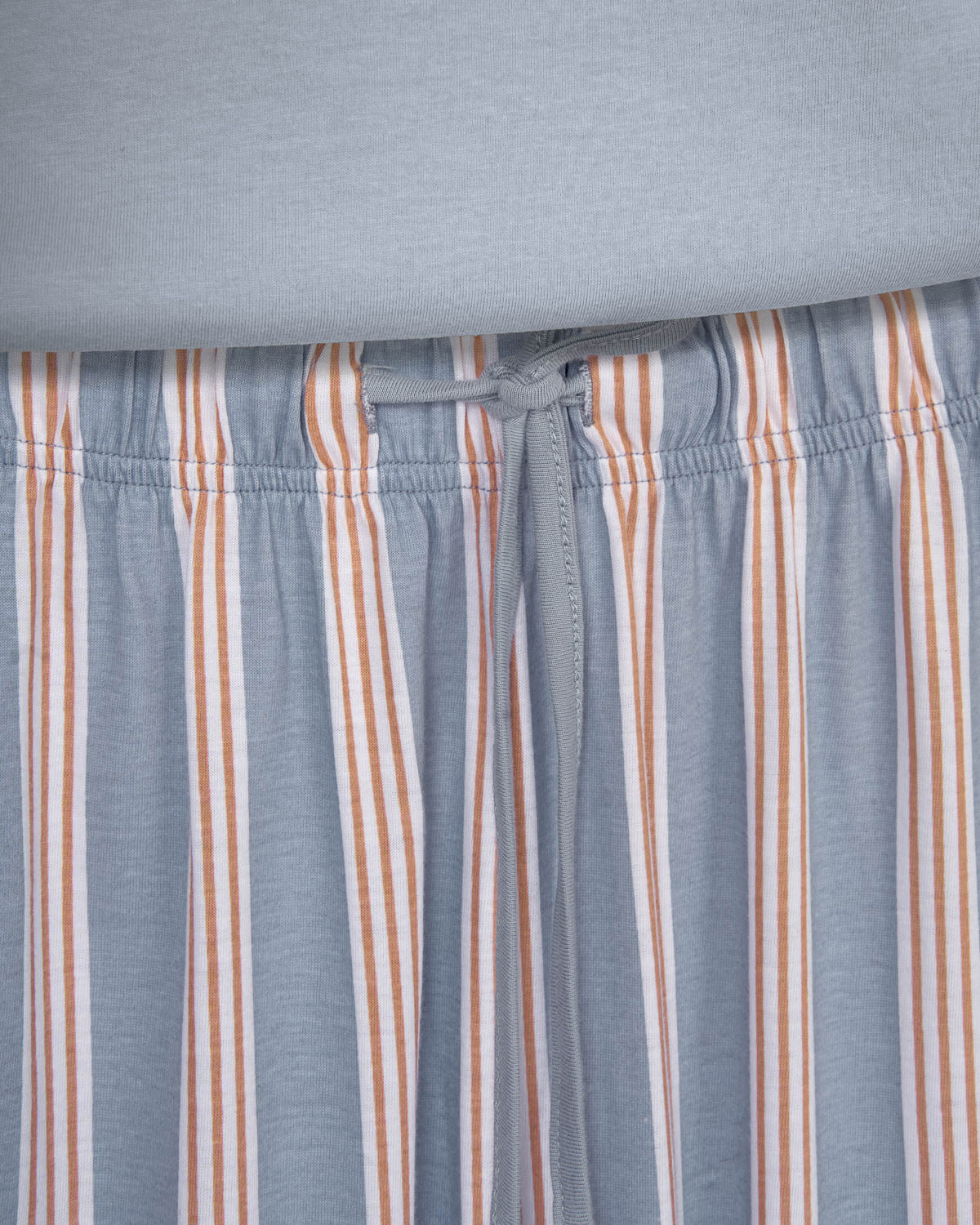 Pijama largo de algodón con escote pico raya zena celeste