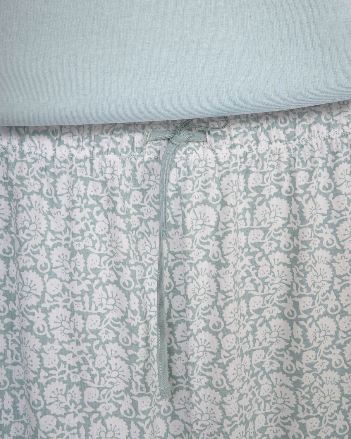 Pijama largo de algodón con escote pico doce azul agua