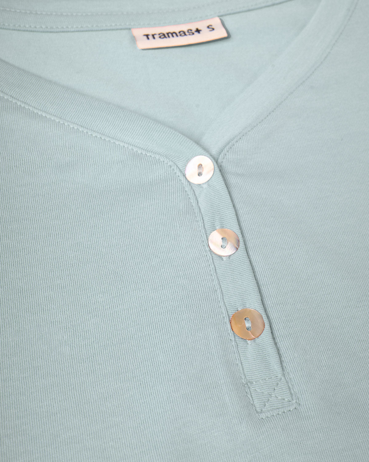 Pijama largo de algodón con escote pico doce azul agua