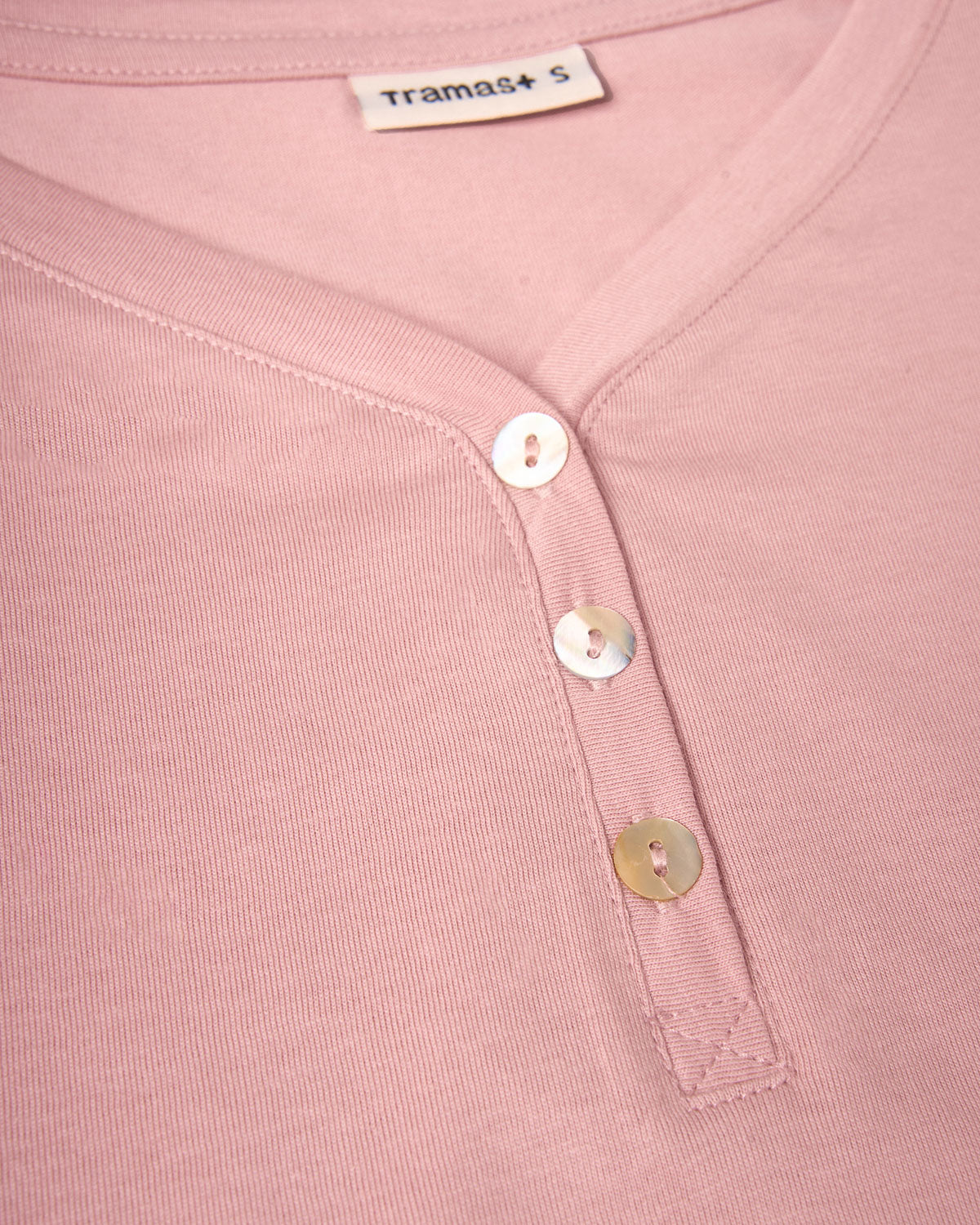 Pyjama long coton décolleté pointe odea rose