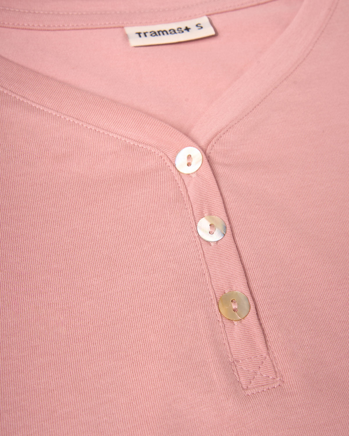 Pijama largo de algodón con escote pico raya ondea rosa