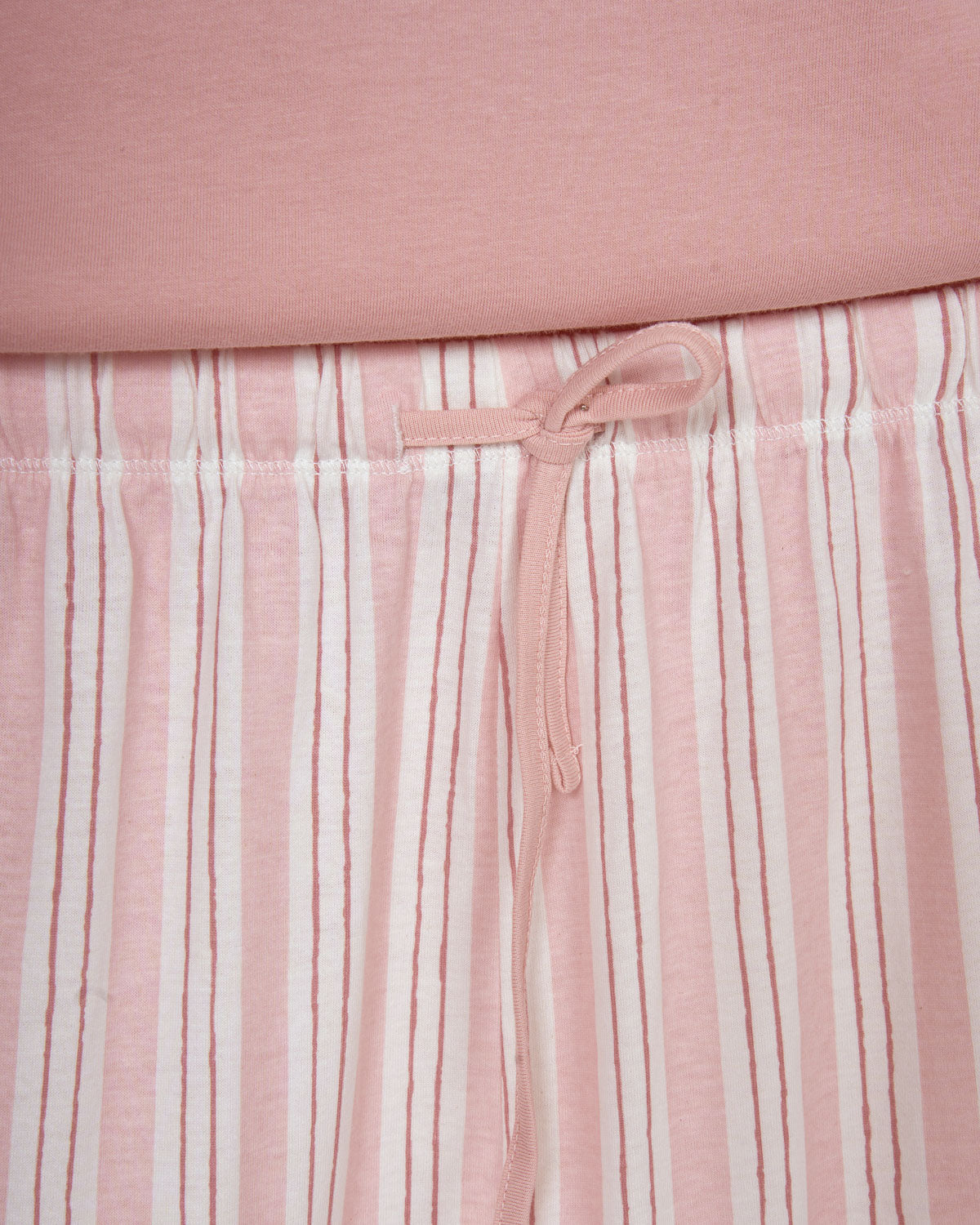 Pijama largo de algodón con escote pico raya zuri rosa