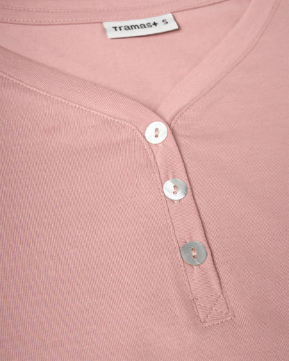 Pijama largo de algodón con escote pico raya zuri rosa