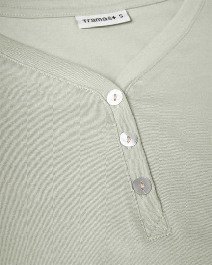 Pijama largo de algodón con escote pico seren verde