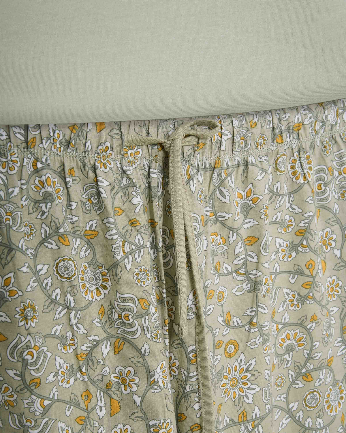 Pijama largo de algodón con escote pico seren verde