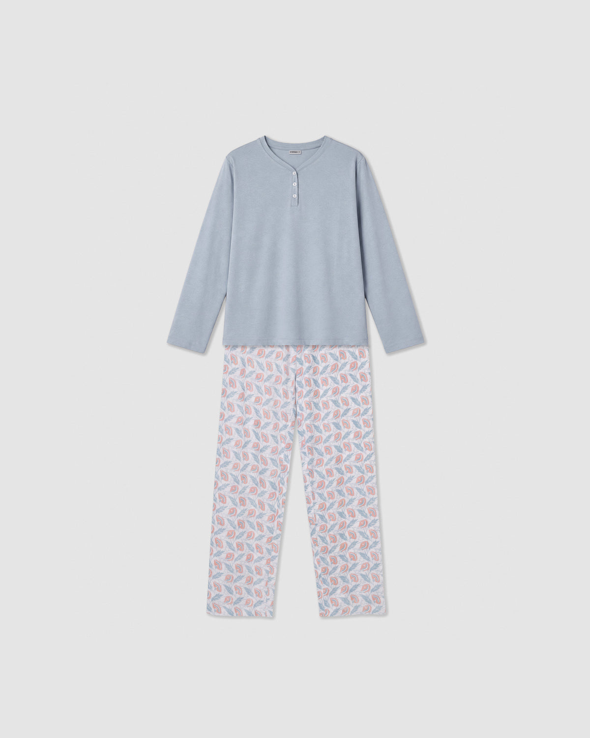 Pijama largo de algodón con escote pico solta índigo