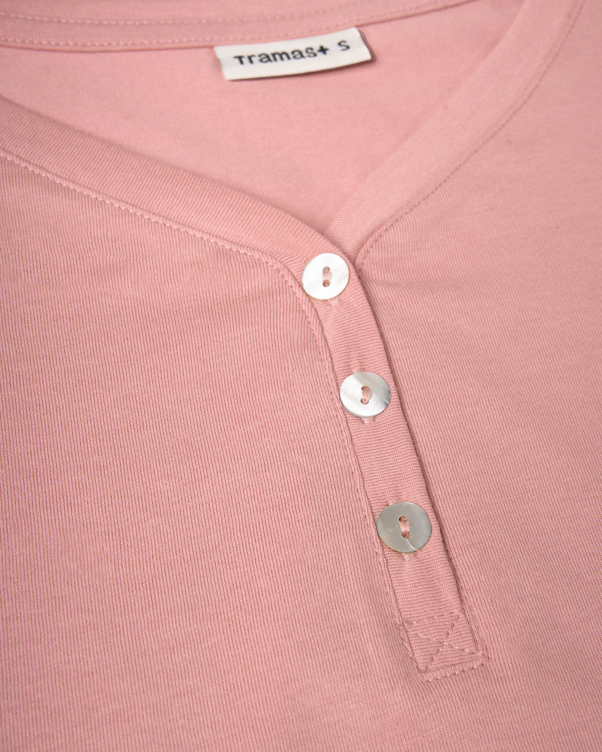 Pijama largo de algodón con escote pico solta rosa