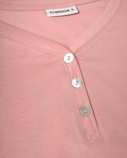 Pijama largo de algodón con escote pico solta rosa