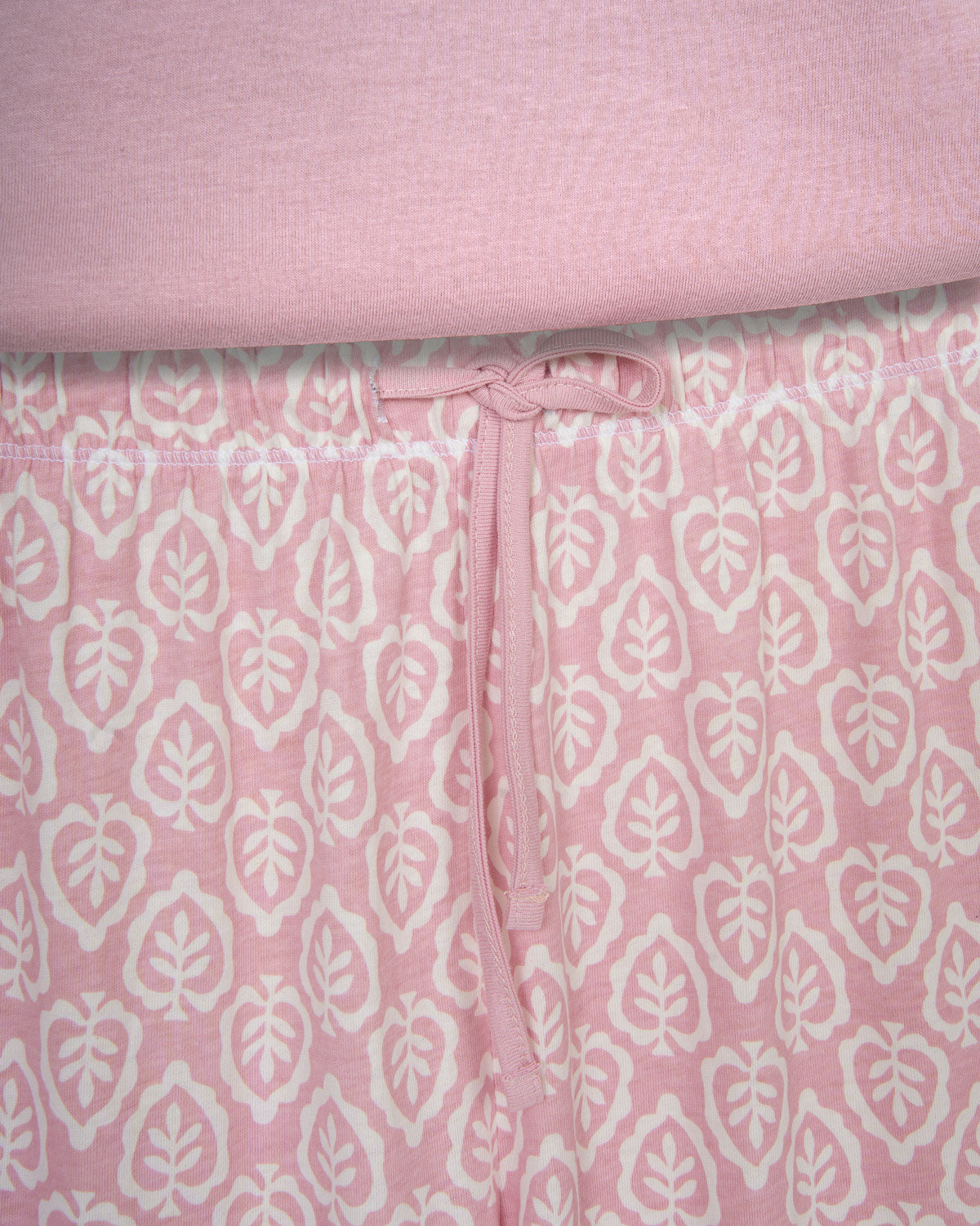 Pijama longo em algodão com decote em V upepo rosa