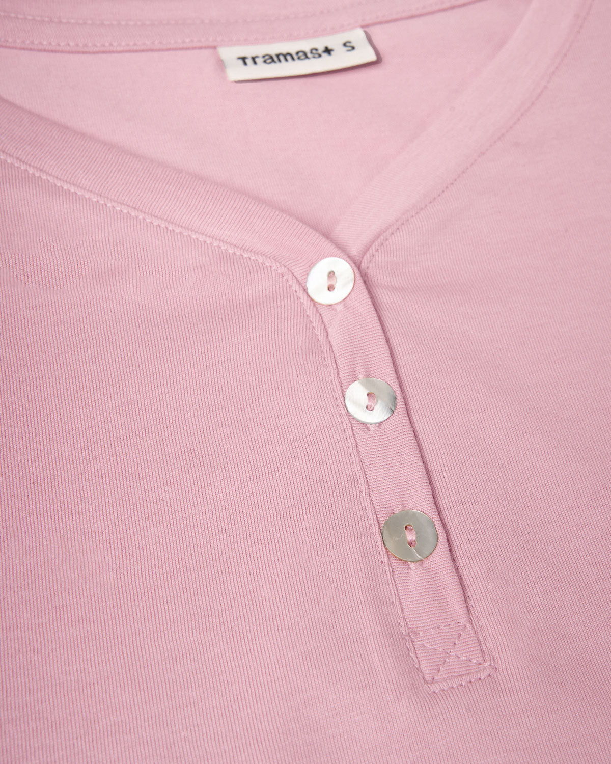 Pijama longo em algodão com decote em V upepo rosa