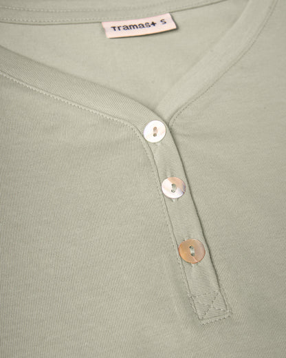 Pijama largo de algodón con escote pico yota verde