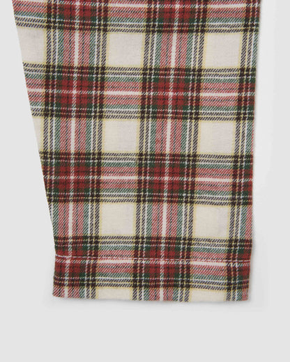 Pijama camisero franela kids cuadro vara burdeos