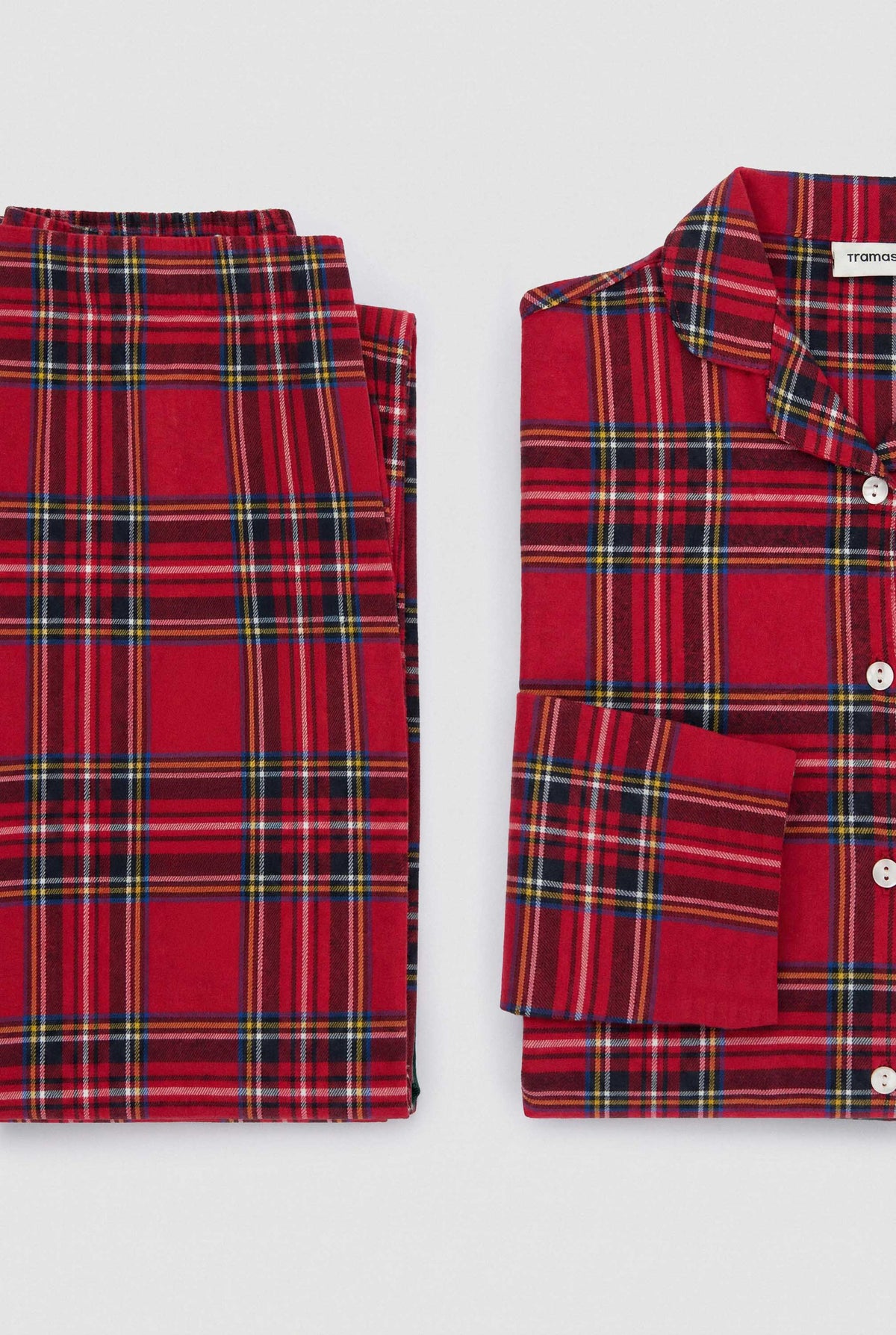 Pijama camisero franela kids cuadro nicolás rojo