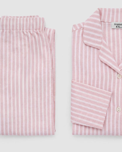 Pijama camisero franela kids raya ceballos rosa