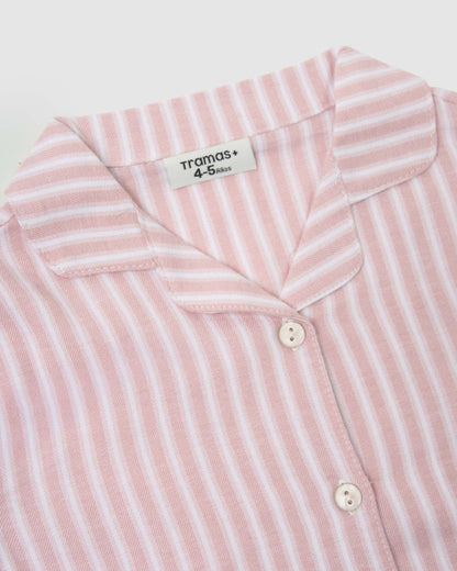 Pijama camisero franela kids raya ceballos rosa