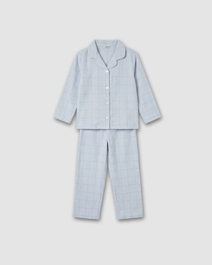 Pijama camisero franela kids cuadro nexa verde azulado