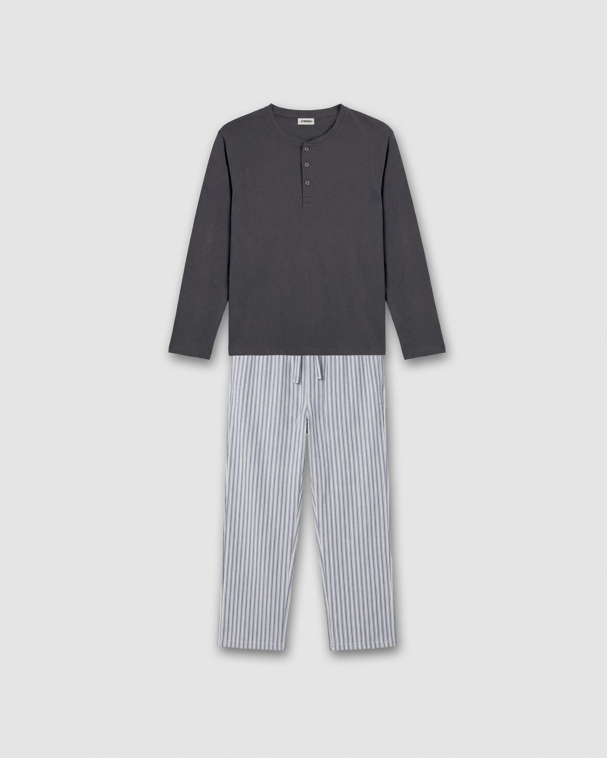 Pijama franela raya ben gris marengo