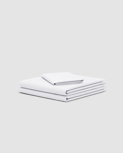 Plain cotton percale sheet set