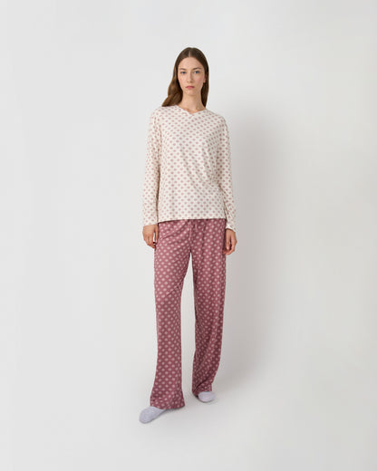Pijama largo soft jabari malva